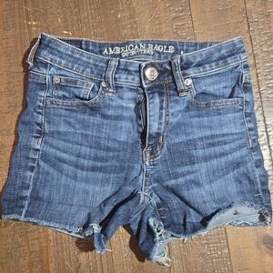 American Eagle Outfitters High Rise Blue Jean Shorts